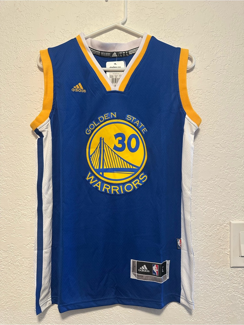 adidas Blue Yellow and White NBA Jersey - Size L